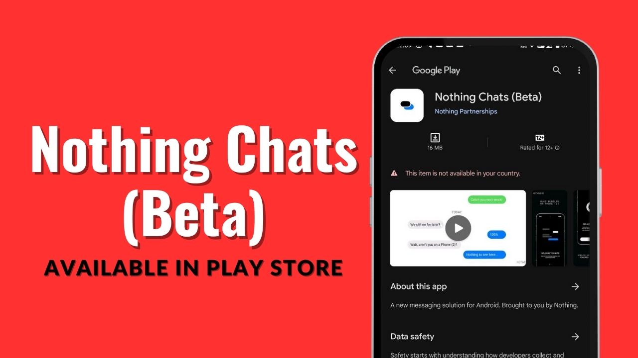 Nothing Chats pulled from Google Play